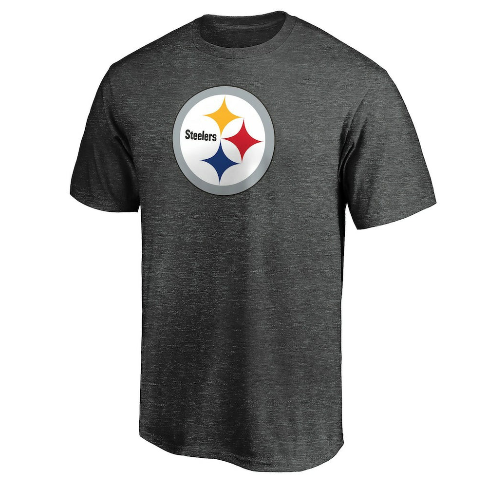 Pittsburgh Steelers Primary Logo T-Shirt Heather Charcoal