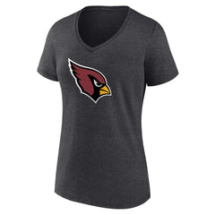 Arizona Cardinals Women's Primary Logo V-Neck T-Shirt Charcoal