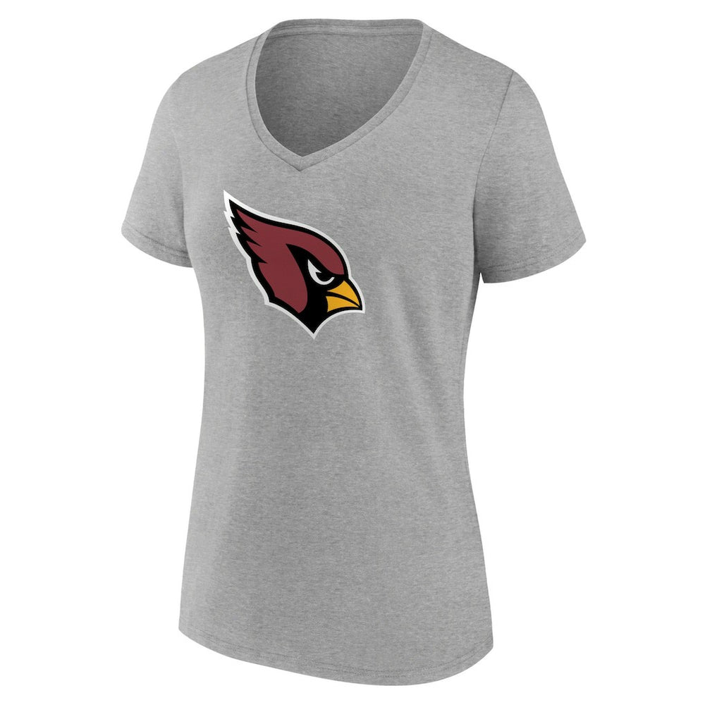 Arizona Cardinals Women's Primary Logo V-Neck T-Shirt Heather Gray