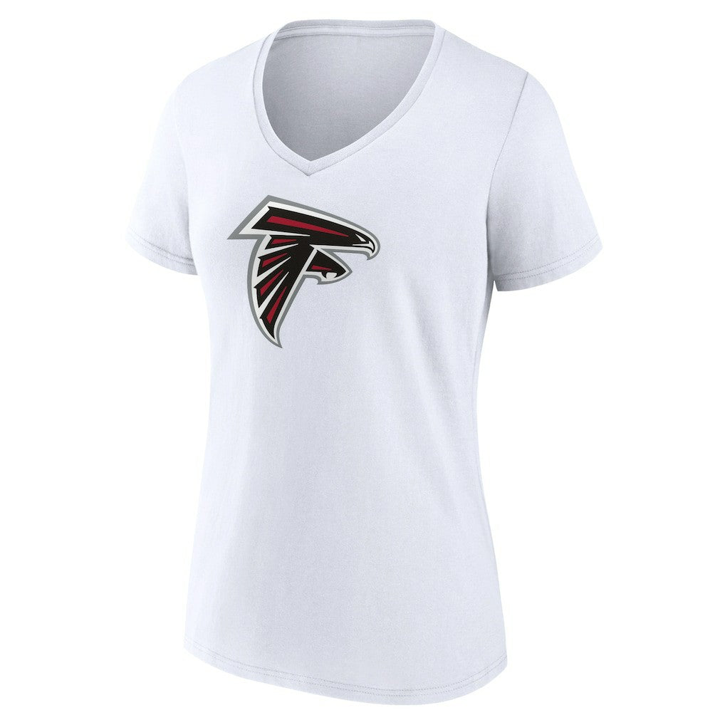 Atlanta Falcons Women's Primary Team Logo V-Neck T-Shirt White