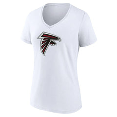 Atlanta Falcons Women's Primary Team Logo V-Neck T-Shirt White