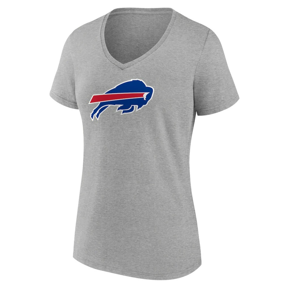 Buffalo Bills Women's Primary Team Logo V-Neck T-Shirt Heather Gray