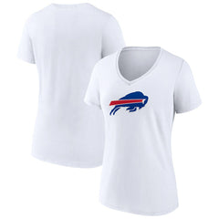Buffalo Bills Women's Primary Team Logo V-Neck T-Shirt White
