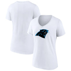 Carolina Panthers Women's Primary Team Logo V-Neck T-Shirt White