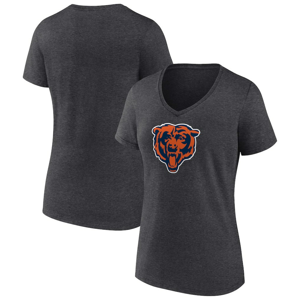 Chicago Bears Women's Primary Team Logo V-Neck T-Shirt Charcoal