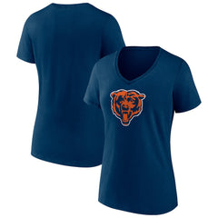 Chicago Bears Women's Primary Team Logo V-Neck T-Shirt Navy