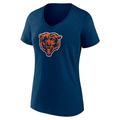 Chicago Bears Women's Primary Team Logo V-Neck T-Shirt Navy
