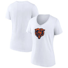Chicago Bears Women's Primary Team Logo V-Neck T-Shirt White