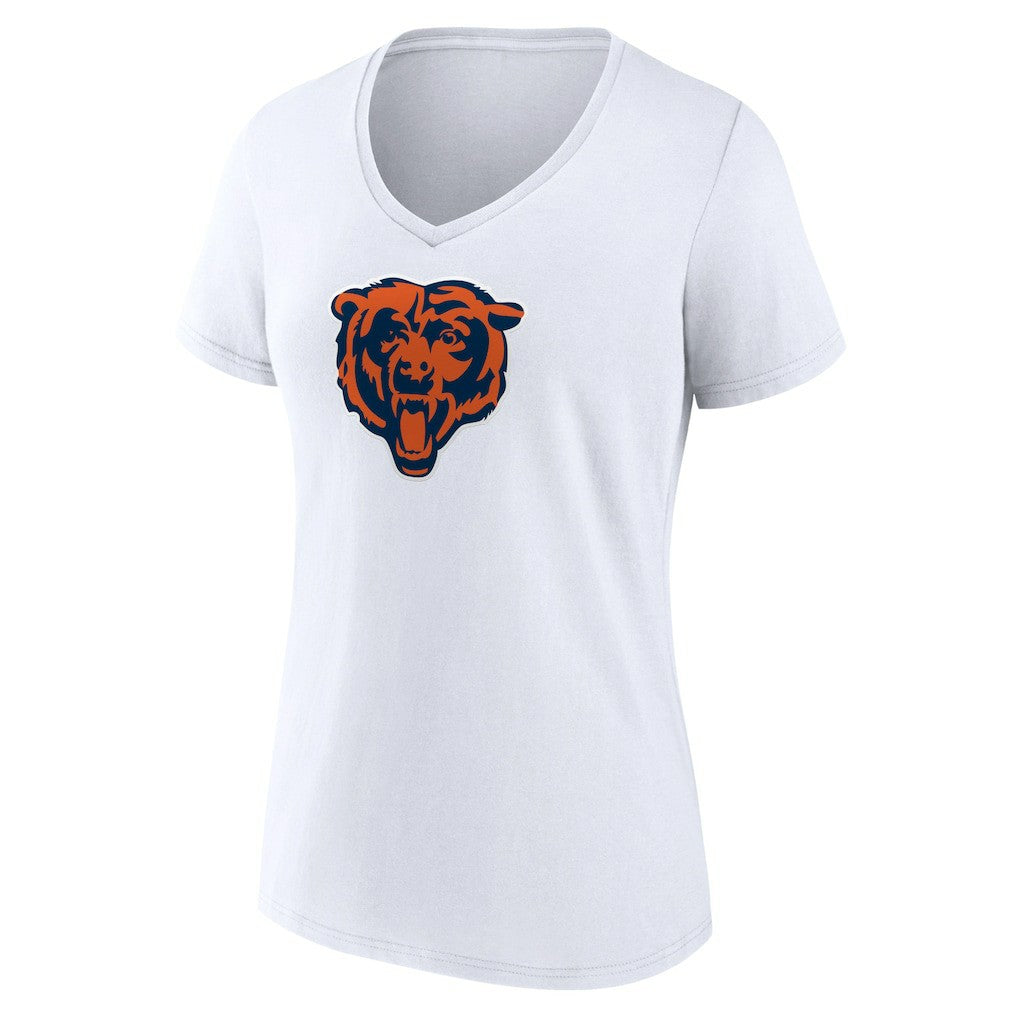 Chicago Bears Women's Primary Team Logo V-Neck T-Shirt White