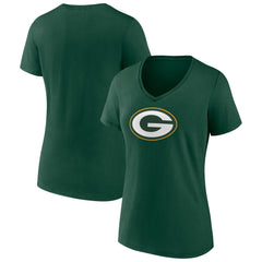 Green Bay Packers Women's Primary Team Logo V-Neck T-Shirt Green