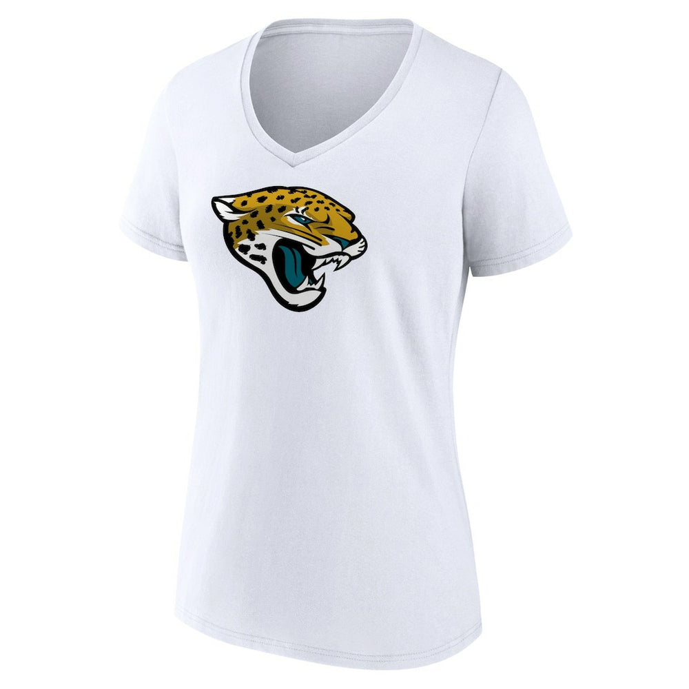 Jacksonville Jaguars Women's Primary Team Logo V-Neck T-Shirt White