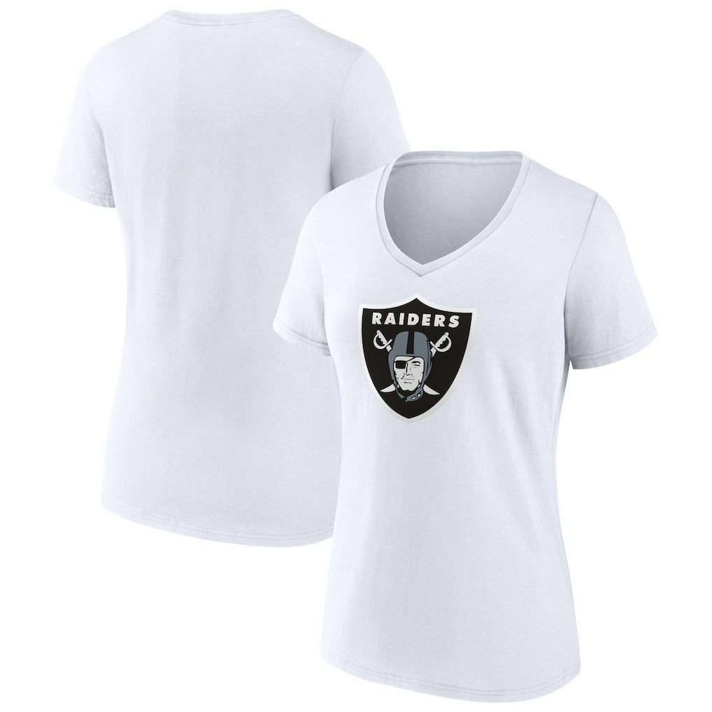 Las Vegas Raiders Women's Primary Team Logo V-Neck T-Shirt White