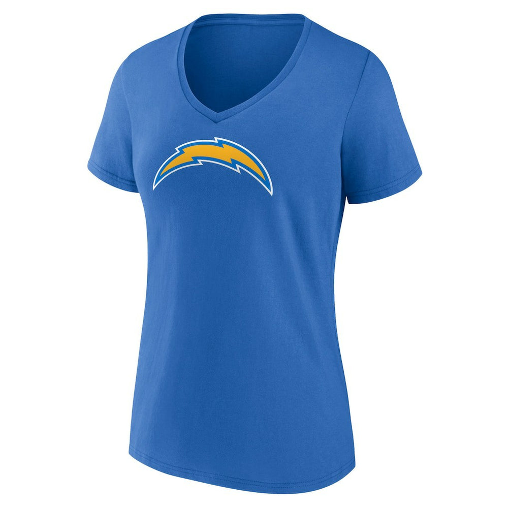 Los Angeles Chargers Women's Primary Team Logo V-Neck T-Shirt Powder Blue