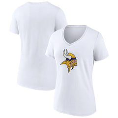 Minnesota Vikings Women's Primary Team Logo V-Neck T-Shirt White