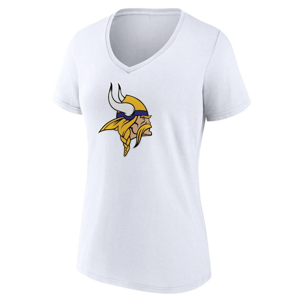 Minnesota Vikings Women's Primary Team Logo V-Neck T-Shirt White