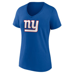 New York Giants Women's Primary Team Logo V-Neck T-Shirt Royal