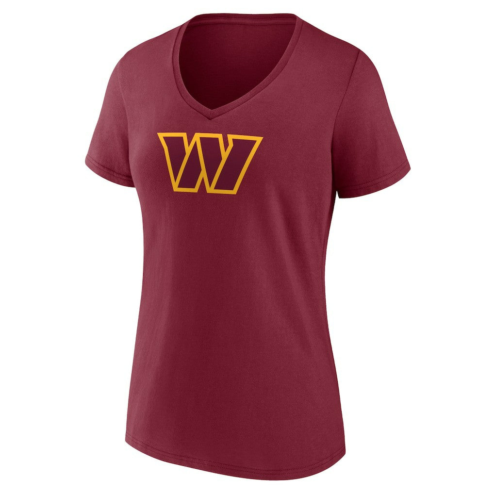 Washington Commanders Women's Primary Team Logo V-Neck T-Shirt Burgundy