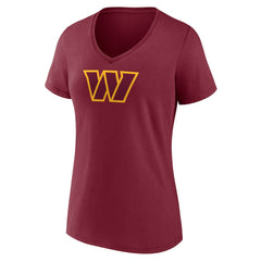 Washington Commanders Women's Primary Team Logo V-Neck T-Shirt Burgundy