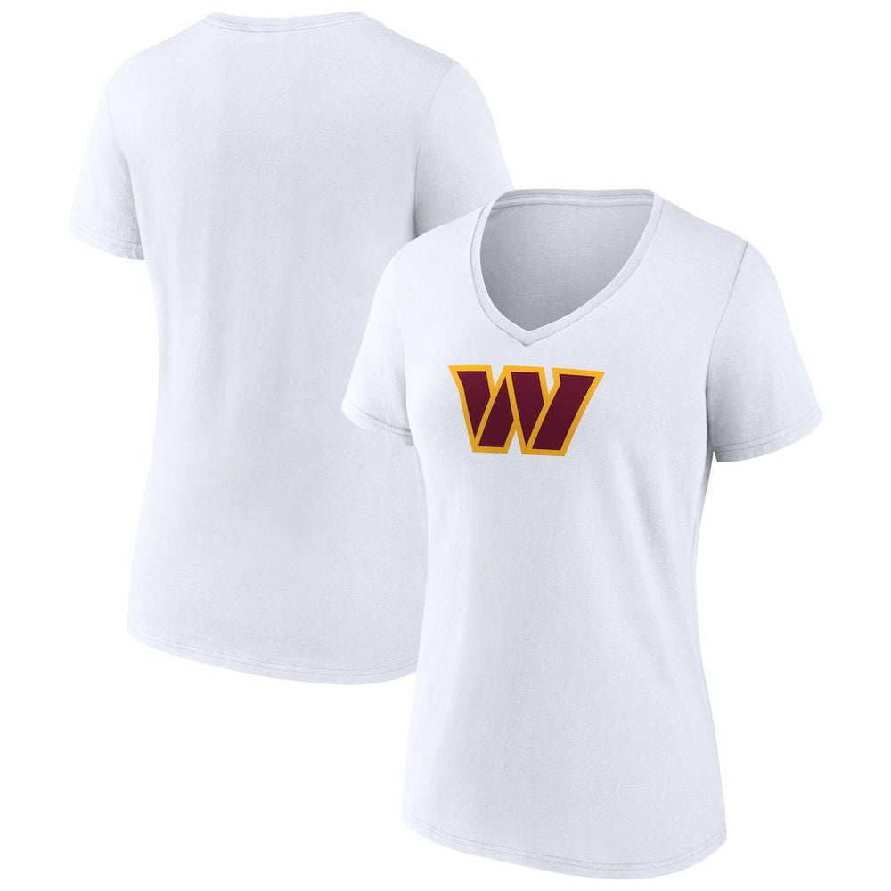 Washington Commanders Women's Primary Team Logo V-Neck T-Shirt White