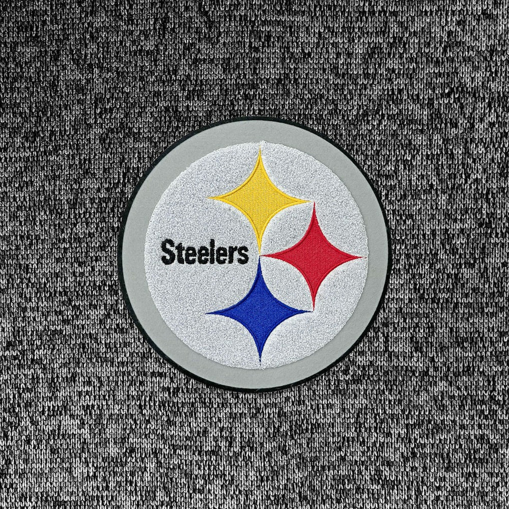 Pittsburgh Steelers Antigua Absolute Chenille Pullover Hoodie Heathered Black