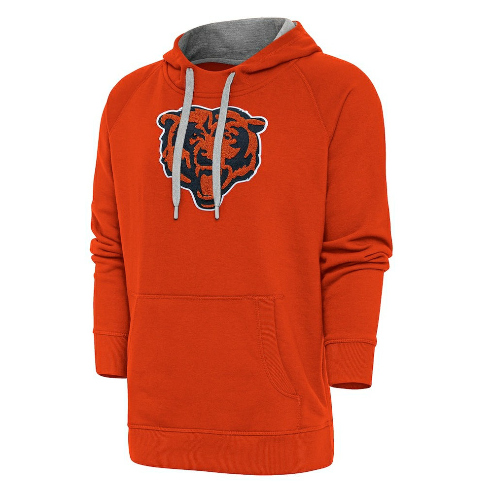 Chicago Bears Antigua Victory Chenille Pullover Hoodie Orange