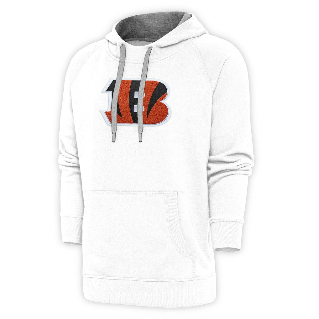 Cincinnati Bengals Antigua Victory Chenille Pullover Hoodie White