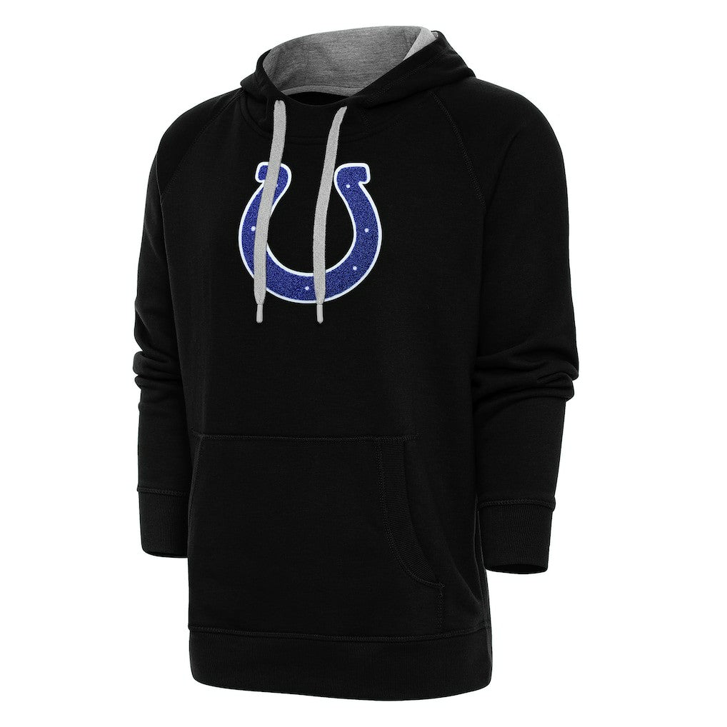 Indianapolis Colts Antigua Victory Chenille Pullover Hoodie Black