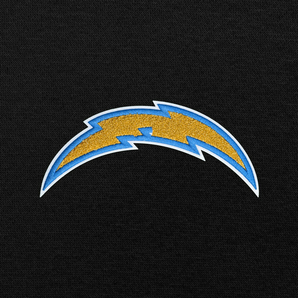 Los Angeles Chargers Antigua Victory Chenille Pullover Hoodie Black