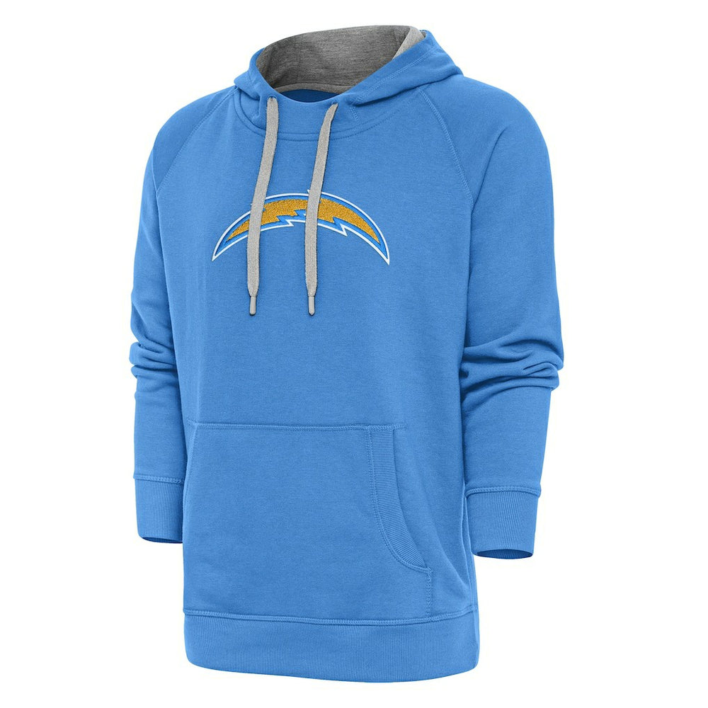 Los Angeles Chargers Antigua Victory Chenille Pullover Hoodie Powder Blue