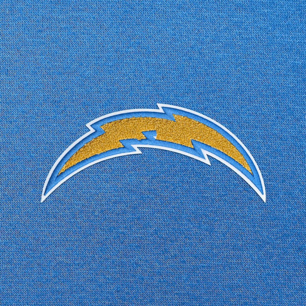 Los Angeles Chargers Antigua Victory Chenille Pullover Hoodie Powder Blue