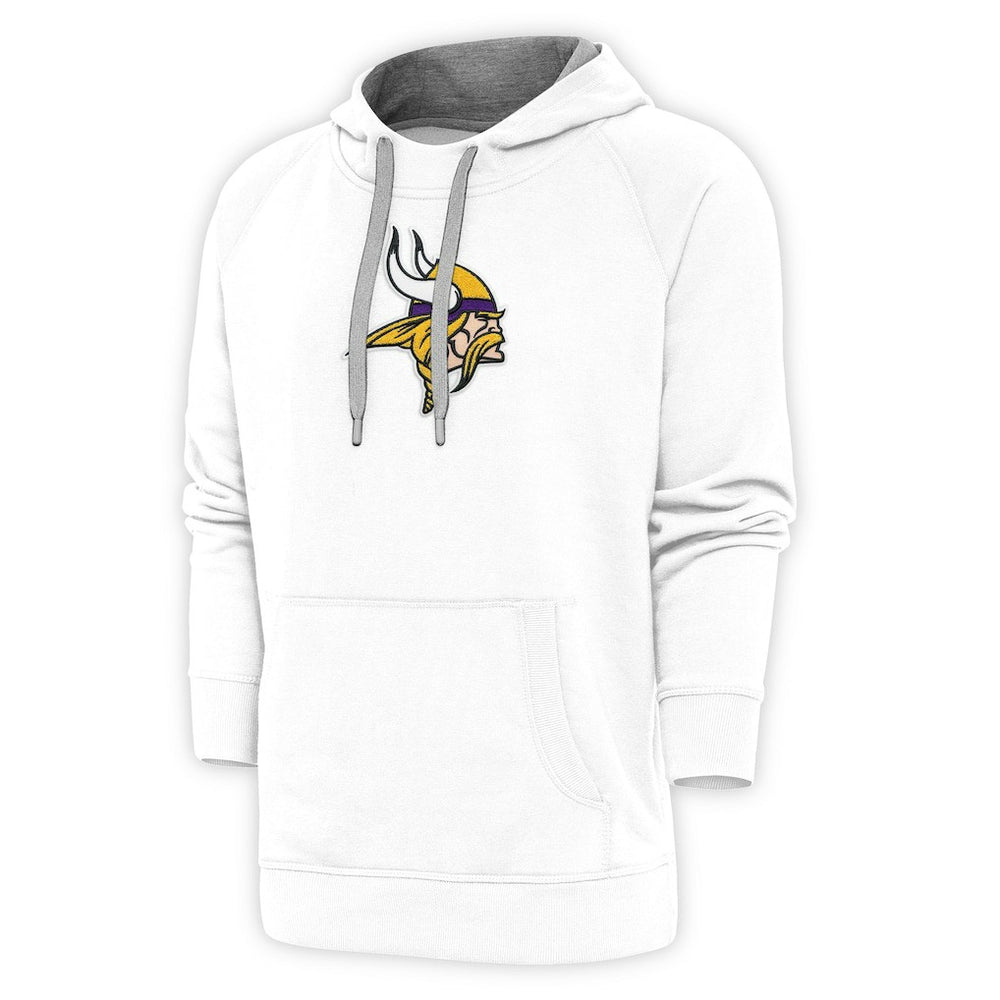 Minnesota Vikings Antigua Victory Chenille Pullover Hoodie White