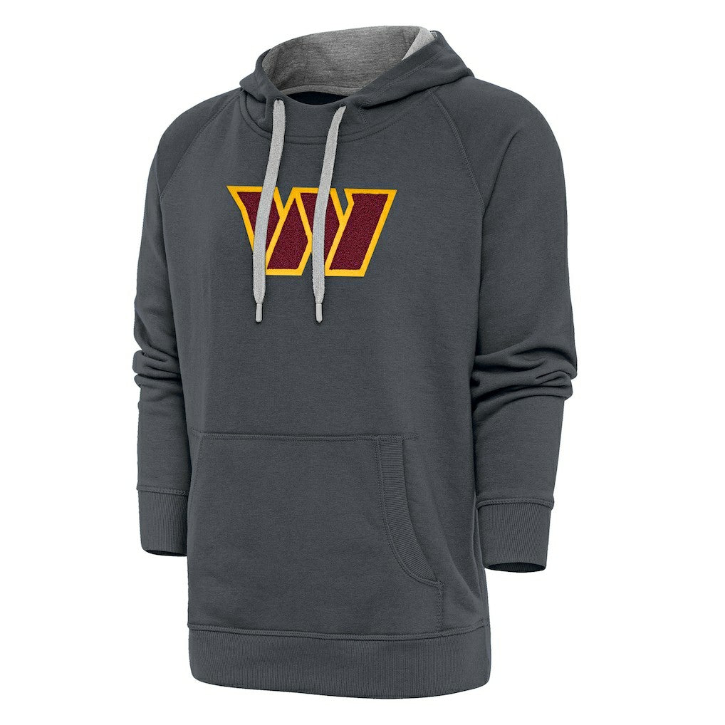 Washington Commanders Antigua Victory Chenille Pullover Hoodie Charcoal