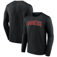 Arizona Diamondbacks Official Wordmark Long Sleeve T-Shirt - Black T-shirts