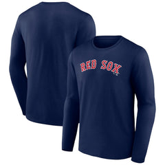 Boston Red Sox Wordmark Long Sleeve T-Shirt - Navy T-shirts