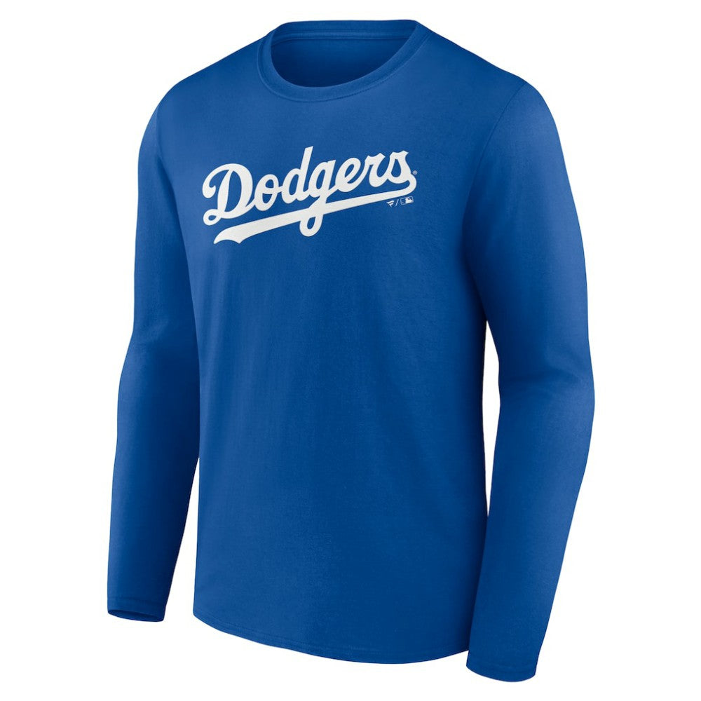 Los Angeles Dodgers Wordmark Long Sleeve T-Shirt - Royal T-shirts