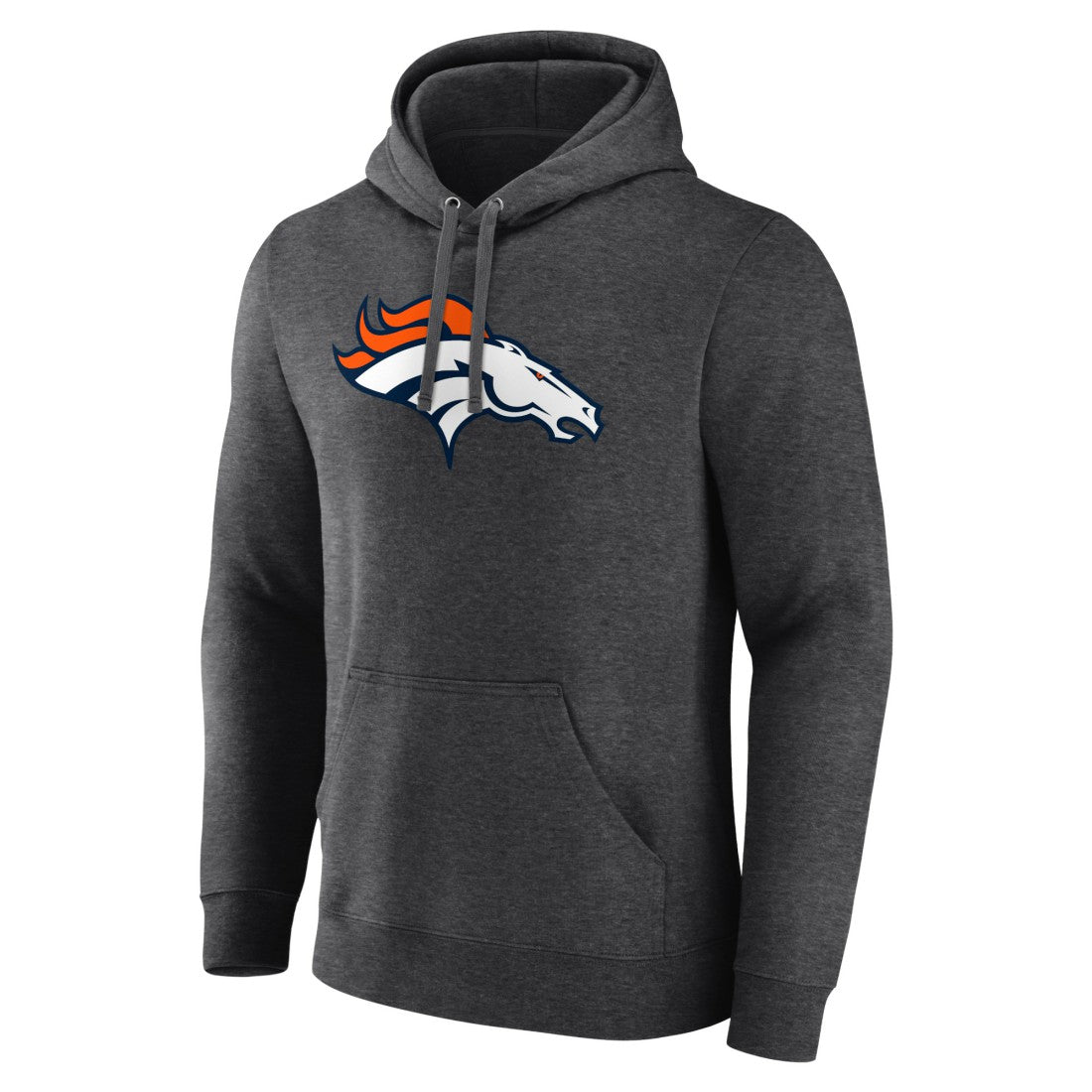 Denver Broncos Primary Team Logo Fitted Pullover Hoodie Charcoal