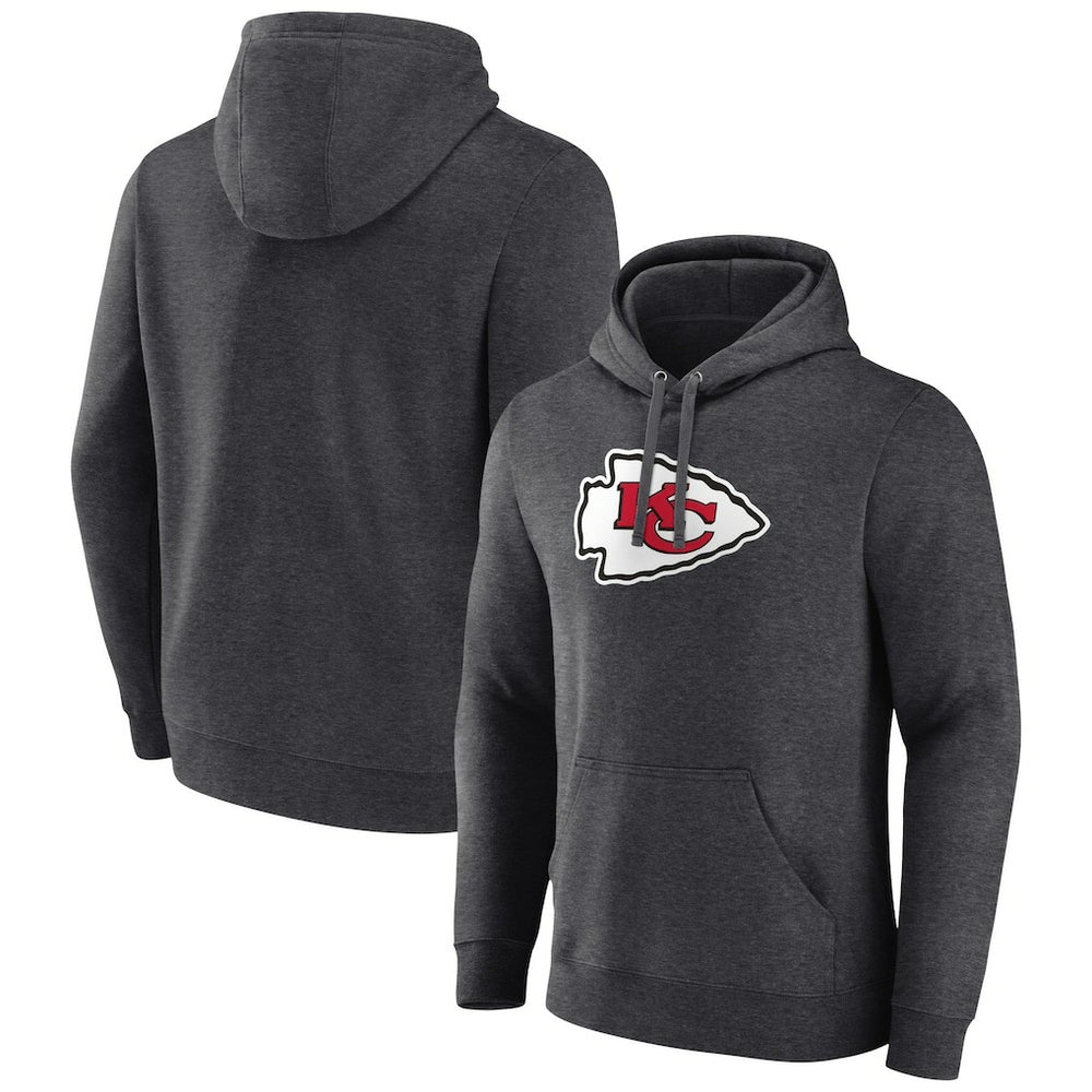 Kansas City Chiefs Primary Team Logo Fitted Pullover Hoodie Charcoal