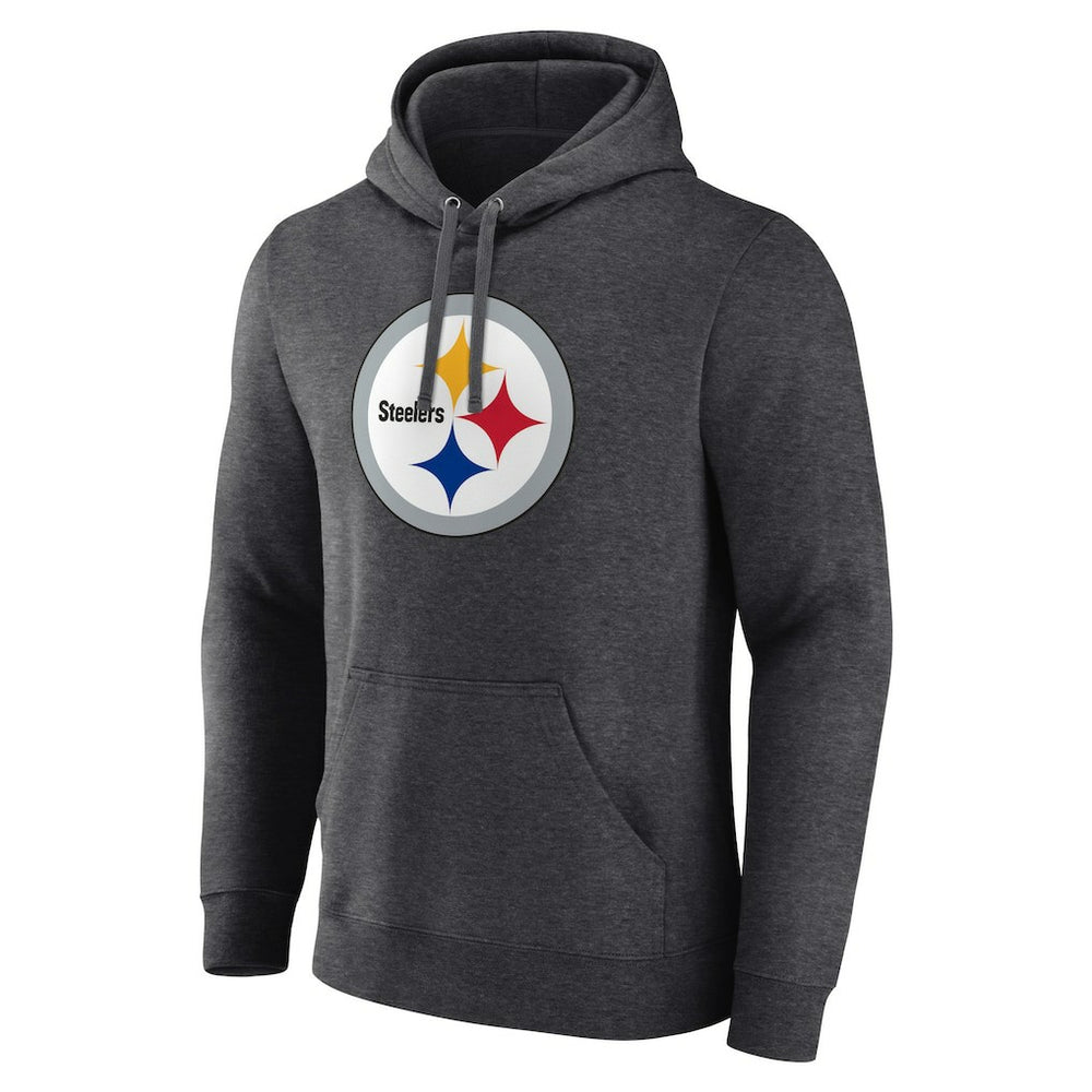 Pittsburgh Steelers Primary Team Logo Fitted Pullover Hoodie Charcoal