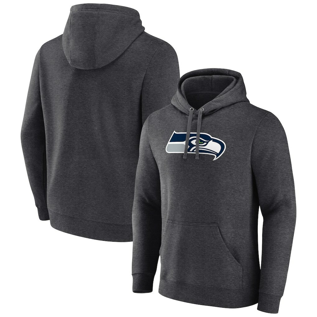 Seattle Seahawks Primary Team Logo Fitted Pullover Hoodie Charcoal