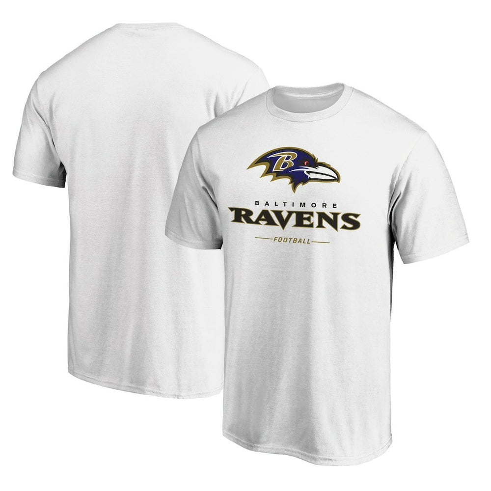 Baltimore Ravens Logo Team Lockup T-Shirt White