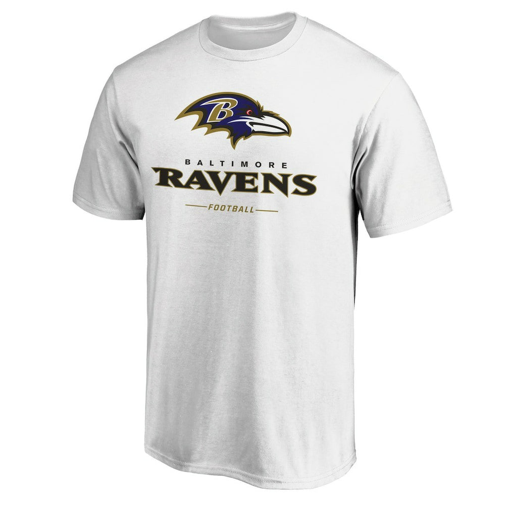 Baltimore Ravens Logo Team Lockup T-Shirt White