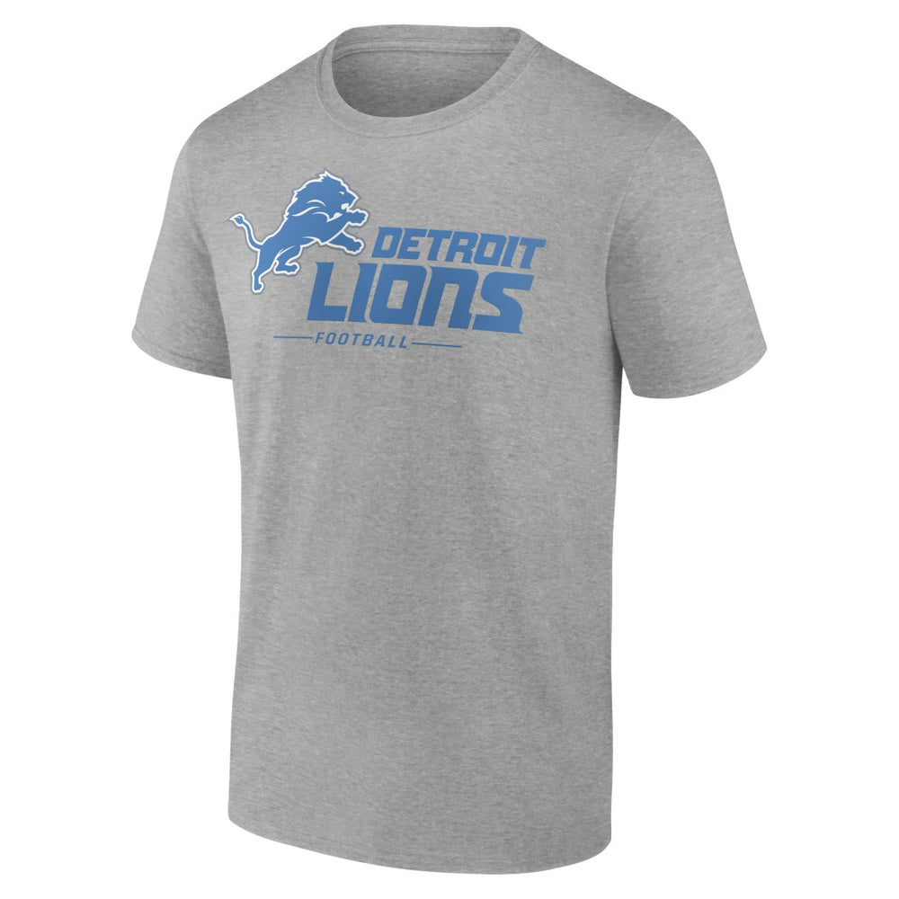 Detroit Lions Logo Team Lockup T-Shirt Heather Gray