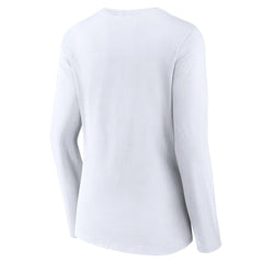 Kansas City Chiefs Women's Logo Team Lockup Long Sleeve V-Neck T-Shirt White