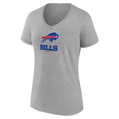 Buffalo Bills Women's Logo Team Lockup V-Neck T-Shirt Gray