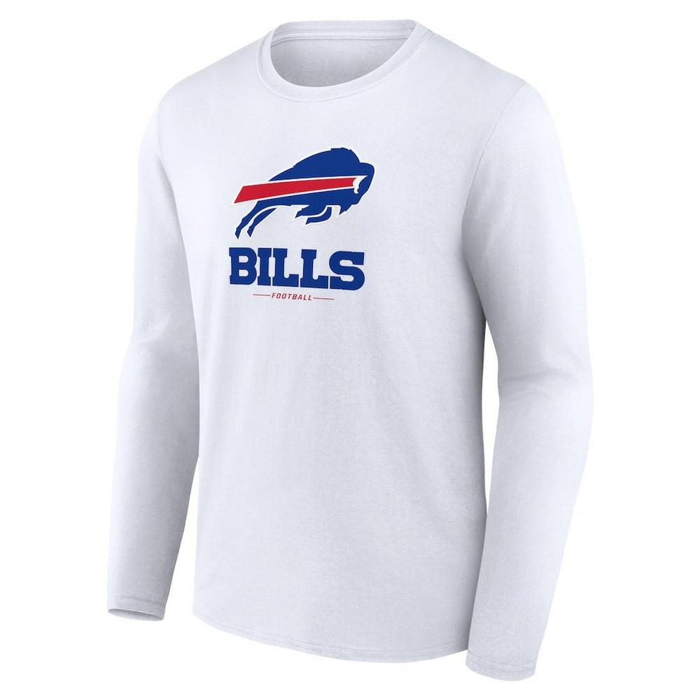 Buffalo Bills Logo Team Lockup Long Sleeve T-Shirt White