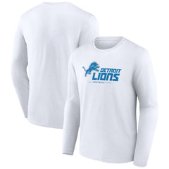 Detroit Lions Logo Team Lockup Long Sleeve T-Shirt White
