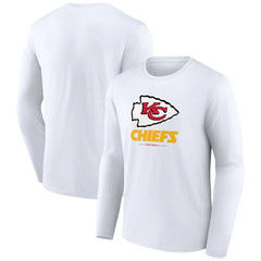 Kansas City Chiefs Logo Team Lockup Long Sleeve T-Shirt White