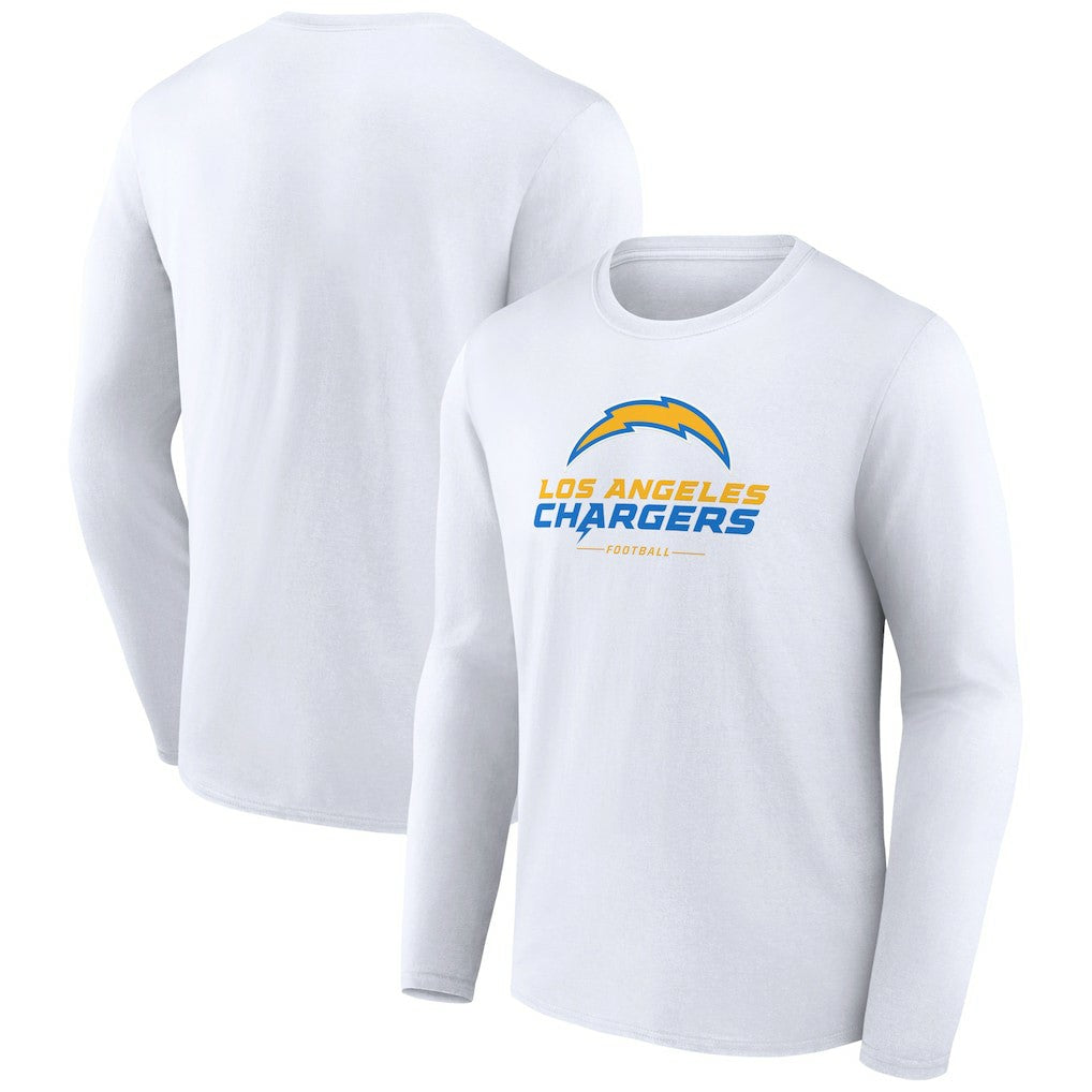 Los Angeles Chargers Logo Team Lockup Long Sleeve T-Shirt White