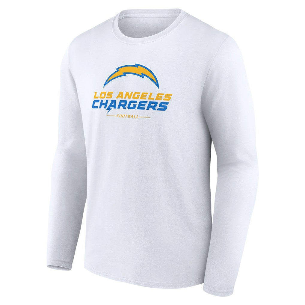 Los Angeles Chargers Logo Team Lockup Long Sleeve T-Shirt White
