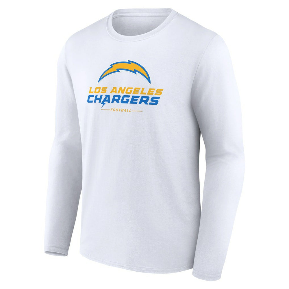 Los Angeles Chargers Logo Team Lockup Long Sleeve T-Shirt White